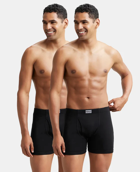 Super Combed Cotton Rib Solid Boxer Brief with Ultrasoft and Durable Waistband Core Assorted M Pack of 2